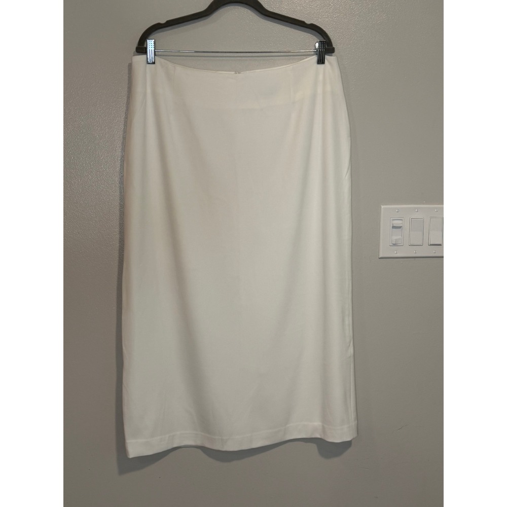 Monroe & Main White Midi Pencil Skirt Size 16 Career Professional Lined Stretch
